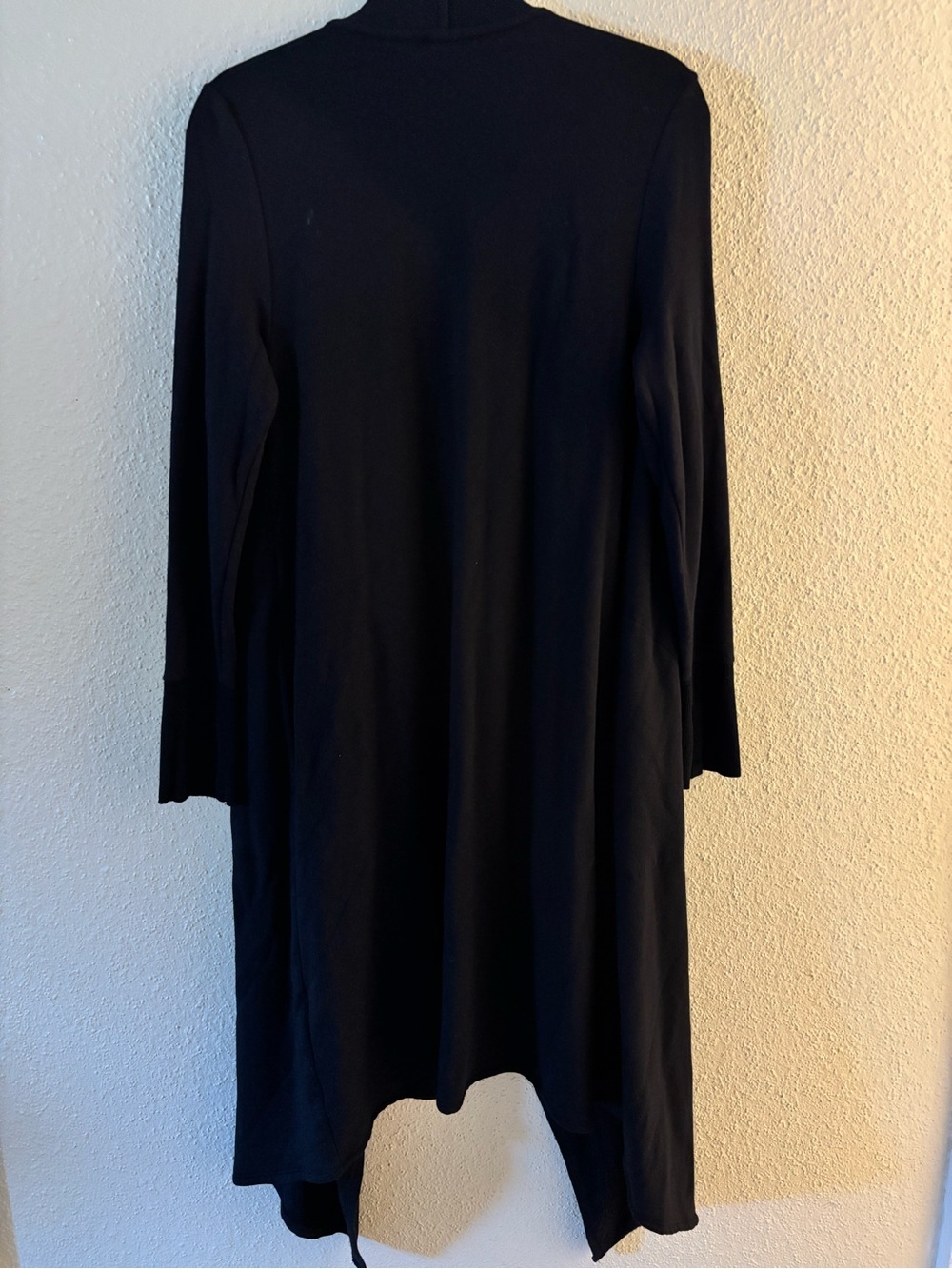 SOMA Chic Fleece Wrap Duster Cardigan Black S - Picture 6 of 7